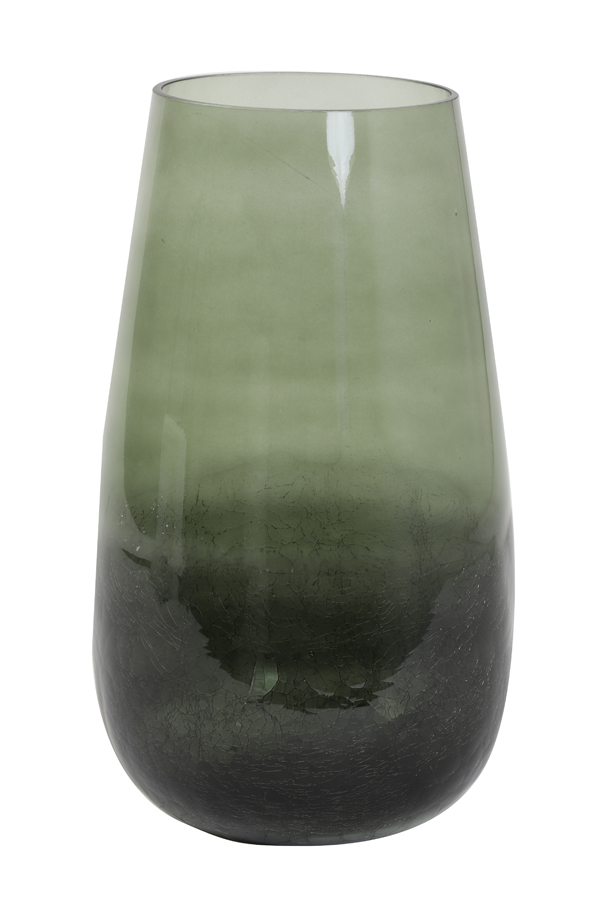 Ваза Vase Ø23x41 cm PERLY glass olive green 7721969 Light & Living НИДЕРЛАНДЫ