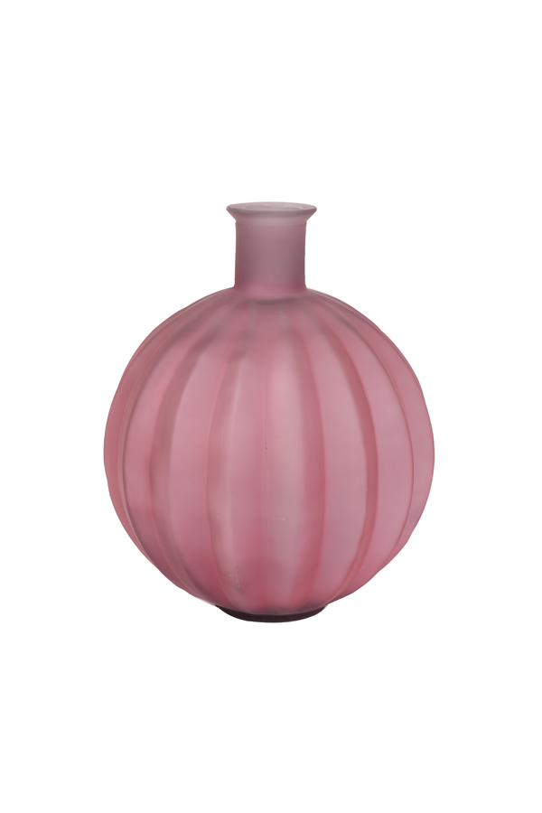 Ваза Vase Ø33x42 cm PALLOCI glass matt pink purple 5946587 Light & Living НИДЕРЛАНДЫ