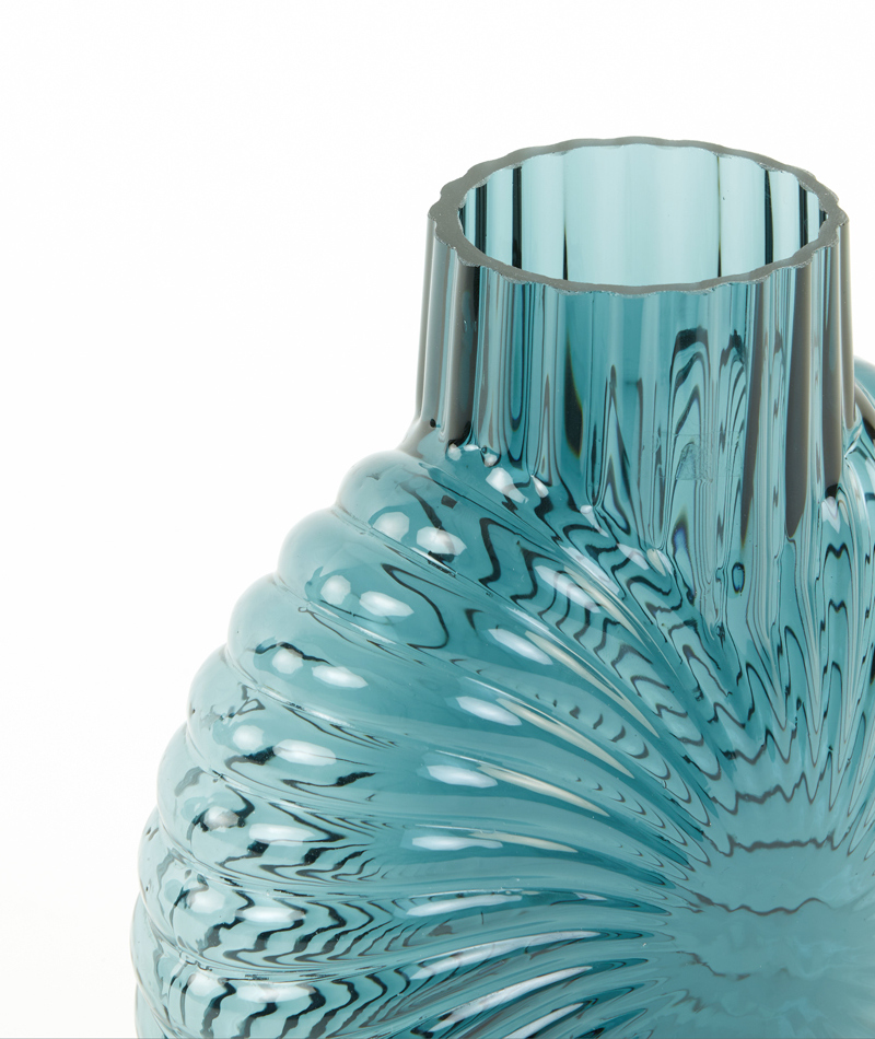 Ваза Vase 18,5x8,5x25 cm MIA glass petrol 5807593 Light & Living НИДЕРЛАНДЫ