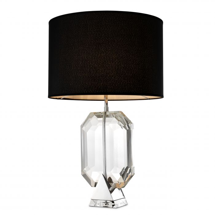 Настольная лампа Table Lamp Emerald nickel finish incl black shade 110144 Eichholtz НИДЕРЛАНДЫ