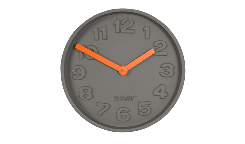 Часы настенные CLOCK CONCRETE TIME ORANGE 8500027 Zuiver НИДЕРЛАНДЫ