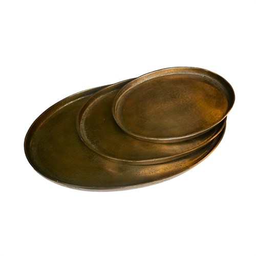 Подносы (сет из 2-х) platter oval antique brass set 3 390-400-051 Pols Potten НИДЕРЛАНДЫ