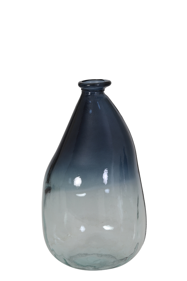 Ваза Vase Ø21x36 cm FITORIA glass blue-clear 6298480 Light & Living НИДЕРЛАНДЫ
