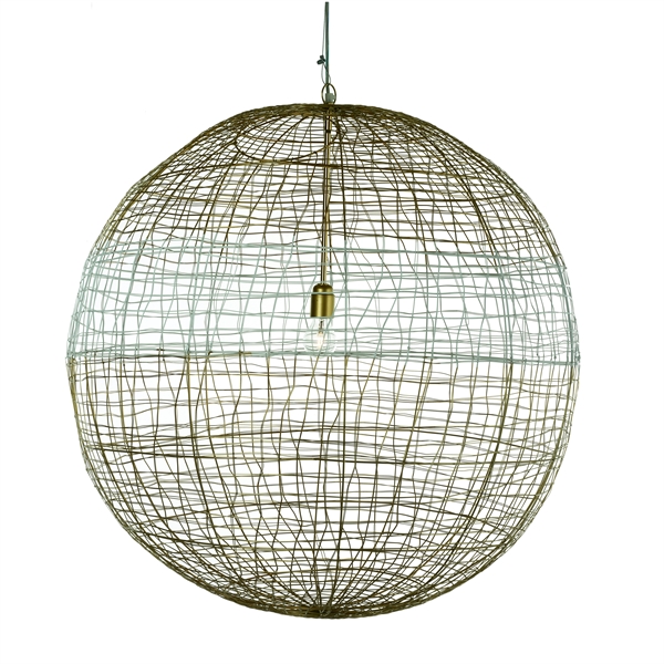 Подвесной светильник сферический Lamp saturnball brass/white Pols Potten НИДЕРЛАНДЫ