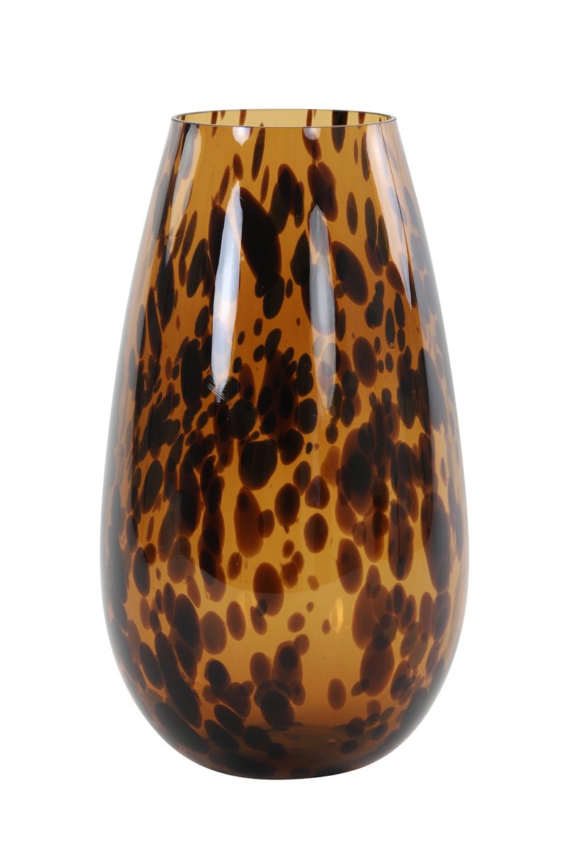 Ваза Vase Ø23x40 cm IZEDA glass brown-black 6181556 Light & Living НИДЕРЛАНДЫ