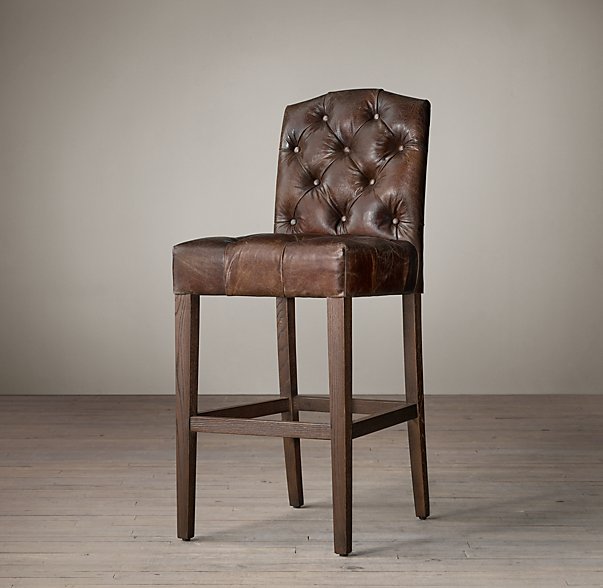 Барный стул кожаный BENNETT CAMELBACK Restoration Hardware США