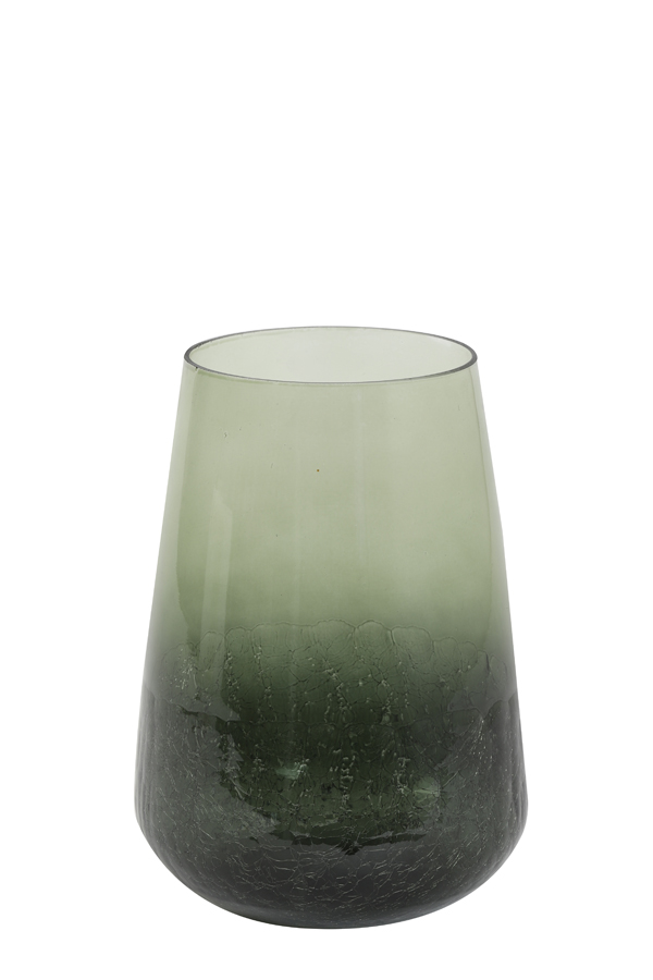 Ваза Vase Ø20x28 cm PERLY glass olive green 7721869 Light & Living НИДЕРЛАНДЫ