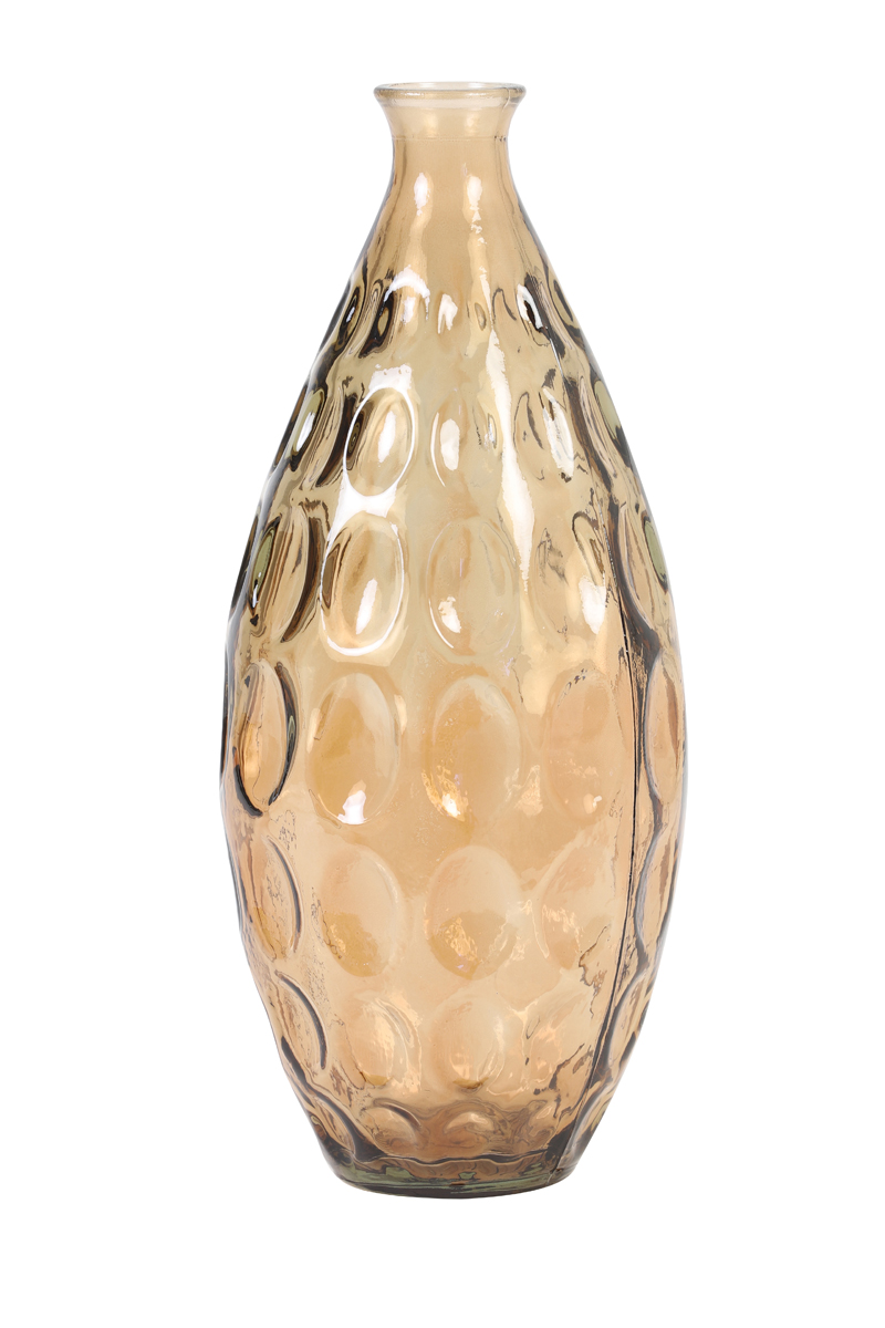 Ваза Vase Ø18x38 cm MANTEGA glass amber 5979390 Light & Living НИДЕРЛАНДЫ