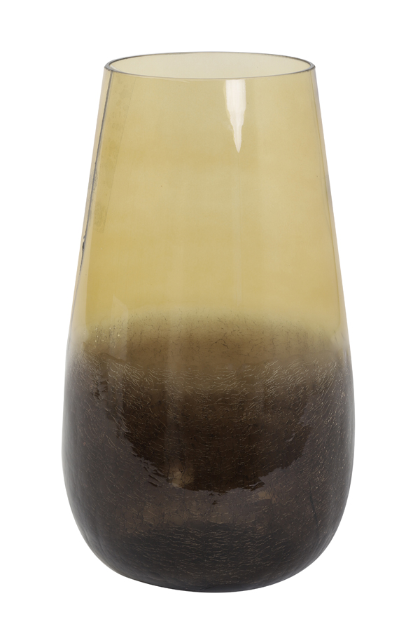 Ваза Vase Ø23x41 cm PERLY glass ocher yellow 7721960 Light & Living НИДЕРЛАНДЫ
