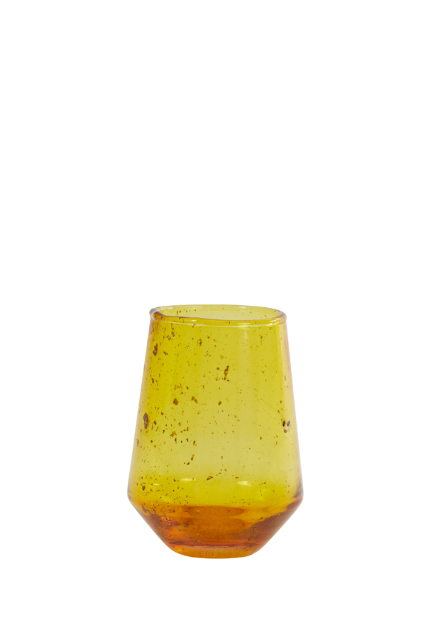 Подсвечник Tea light Ø9x12 cm DANDOLI glass stone finish yellow 7751860 Light & Living НИДЕРЛАНДЫ