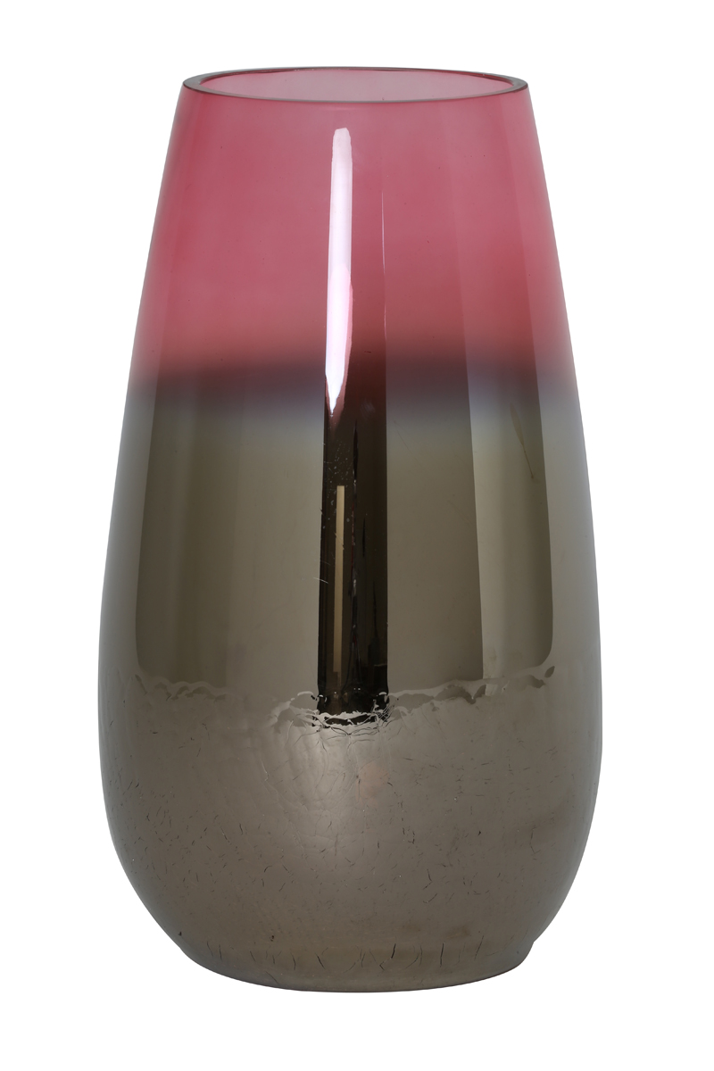 Ваза Vase Ø23x40 cm IZEDA glass metallic pink 6181589 Light & Living НИДЕРЛАНДЫ