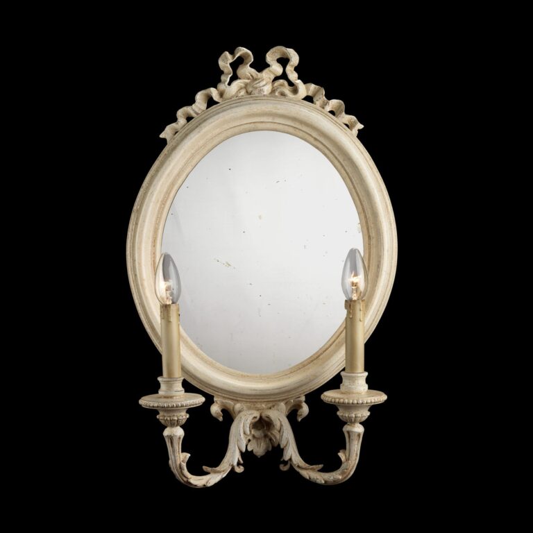 Бра Country Wooden Oval Mirror with Lights A4-10/2 Badari Lighting ИТАЛИЯ