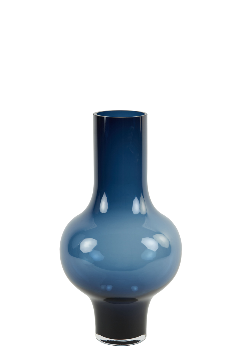 Ваза Vase Ø25,5x47 cm KAELA glass navy blue 5811293 Light & Living НИДЕРЛАНДЫ
