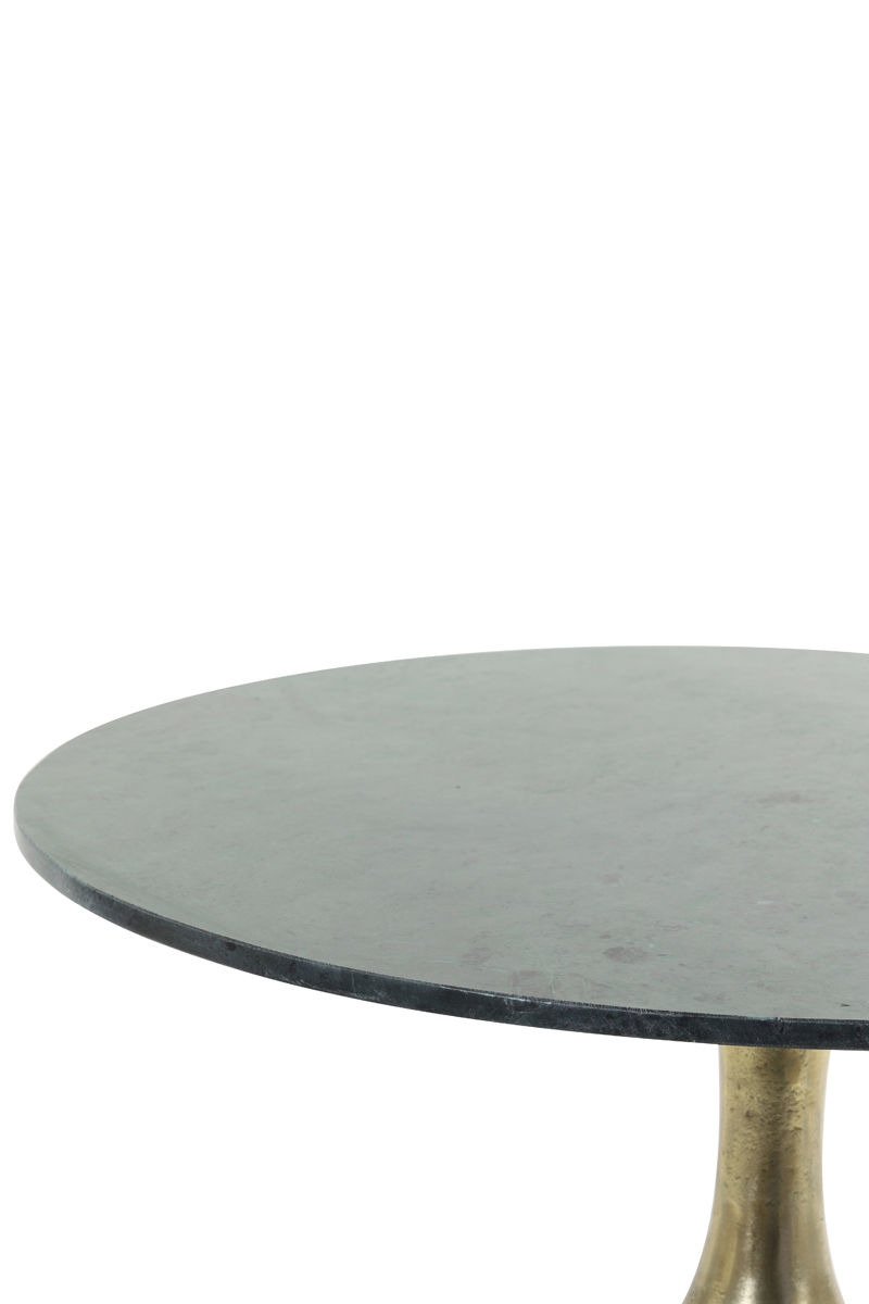6765481 Coffee table Ø76x36 cm RICKERD green marble+antique bronze Light & Living НИДЕРЛАНДЫ