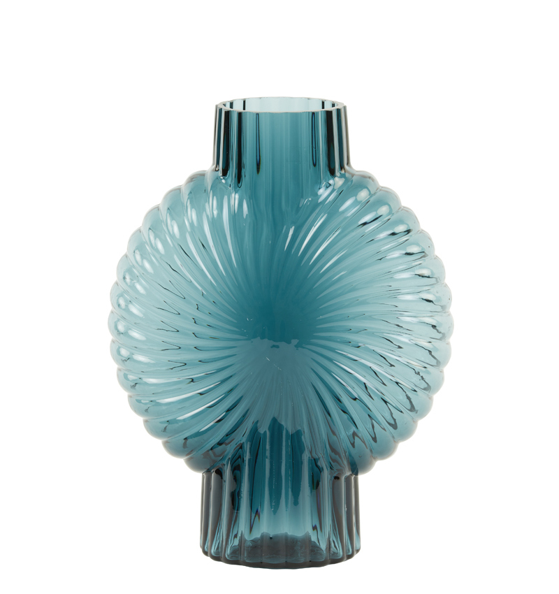 Ваза Vase 18,5x8,5x25 cm MIA glass petrol 5807593 Light & Living НИДЕРЛАНДЫ