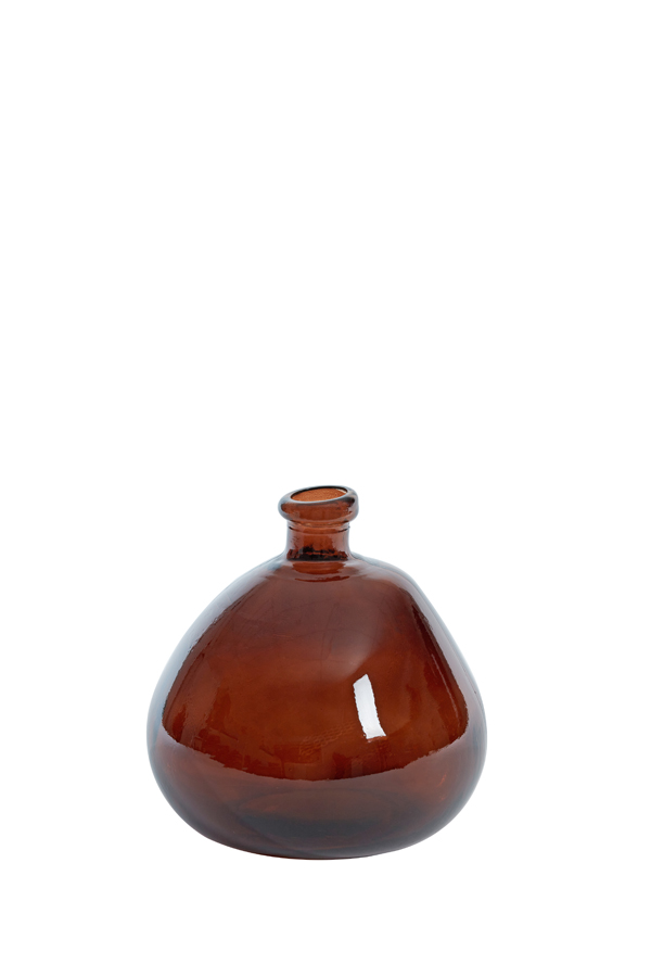 Ваза Vase Ø20x23 cm SELORES glass shiny dark brown 8291884 Light & Living НИДЕРЛАНДЫ