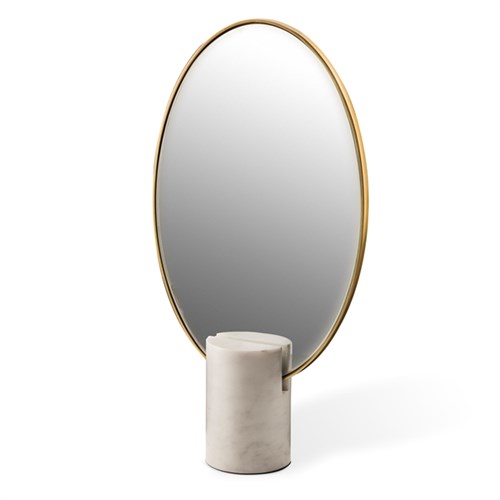 Зеркало настольное mirror oval marble 300-300-130 Pols Potten НИДЕРЛАНДЫ