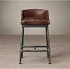 Барный стул кожаный Iron Scaffold Restoration Hardware 62330773 США