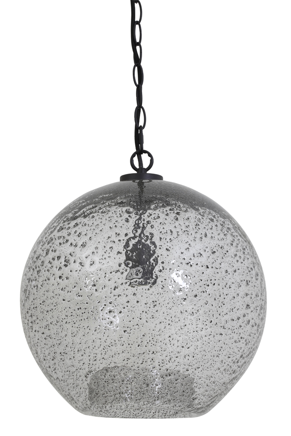 Подвесной светильник Hanging lamp Ø36x39,5 cm CHARYNA glass stone finish-black 3099565 Light & Living НИДЕРЛАНДЫ