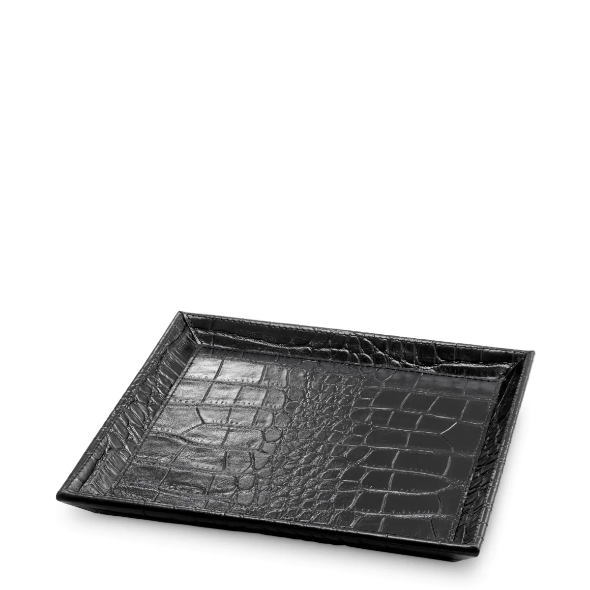 Поднос для письменного стола Scaleo croco embossed black leather set of 2 Eichholtz НИДЕРЛАНДЫ