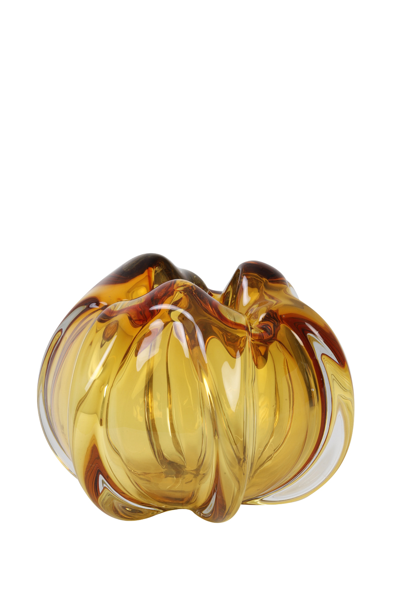 Подсвечник light-living - Tealight Ø21x16 cm MURELA Glass amber 7733890 Light & Living НИДЕРЛАНДЫ