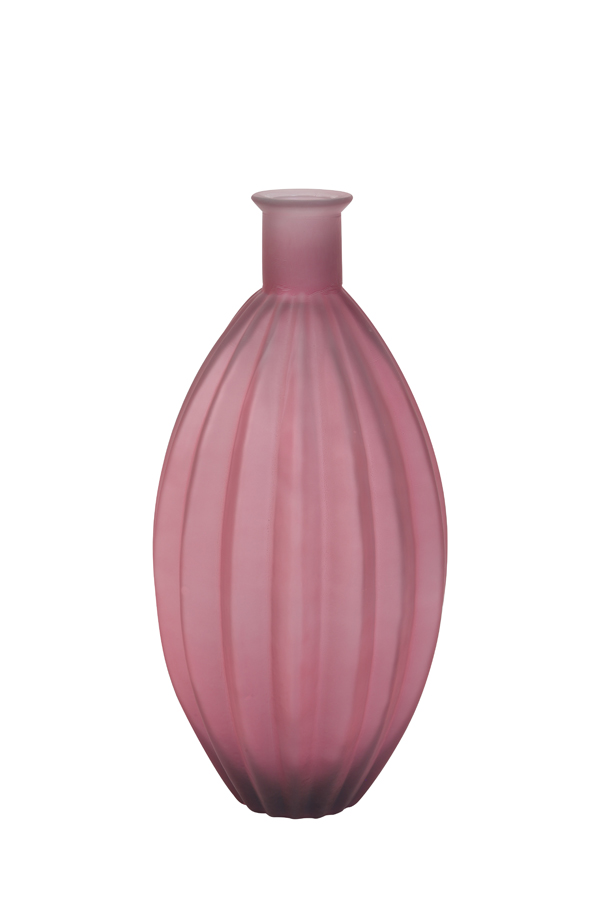 Ваза Vase Ø27x59 cm PALLOCI glass matt pink purple 5946687 Light & Living НИДЕРЛАНДЫ