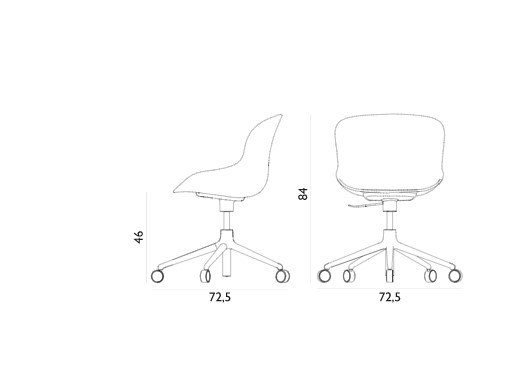 Стул на роликах HYG CHAIR SWIVEL 5W GASLIFT FRONT UPHOLSTERY Normann Copenhagen ДАНИЯ