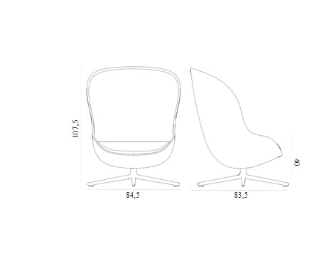 Кресло HYG LOUNGE CHAIR HIGH SWIVEL Normann Copenhagen ДАНИЯ