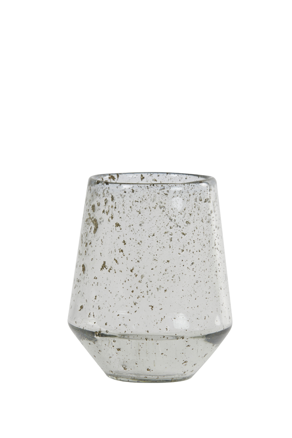 Подсвечник Tea light Ø12x15 cm DANDELI glass stone finish clear 7751963 Light & Living НИДЕРЛАНДЫ