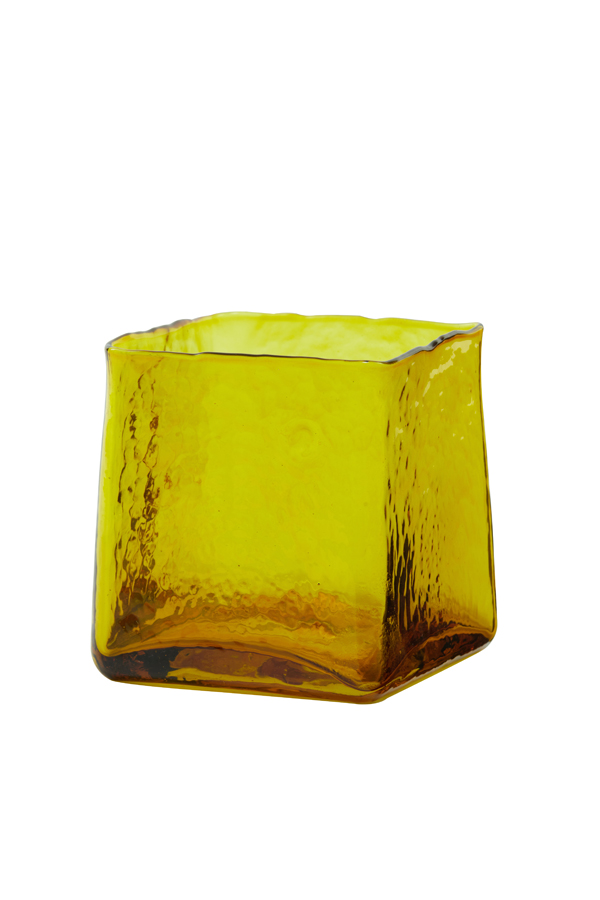 Подсвечник Tealight 12x12x12,5 cm IDUNA glass ocher yellow 7750660 Light & Living НИДЕРЛАНДЫ