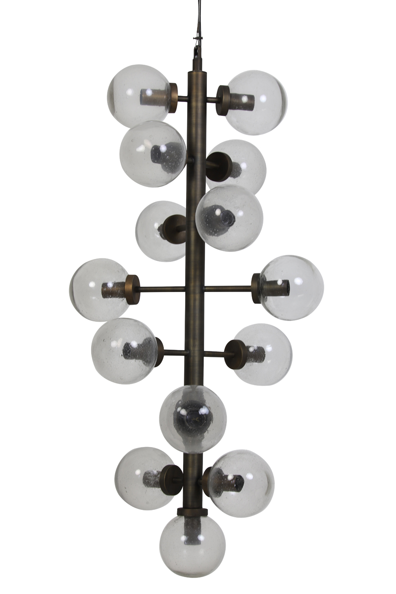Подвесной светильник CHAVELLO 15L 52x52x98 cm  glass-antique bronze 2931918 SL50 Light & Living НИДЕРЛАНДЫ