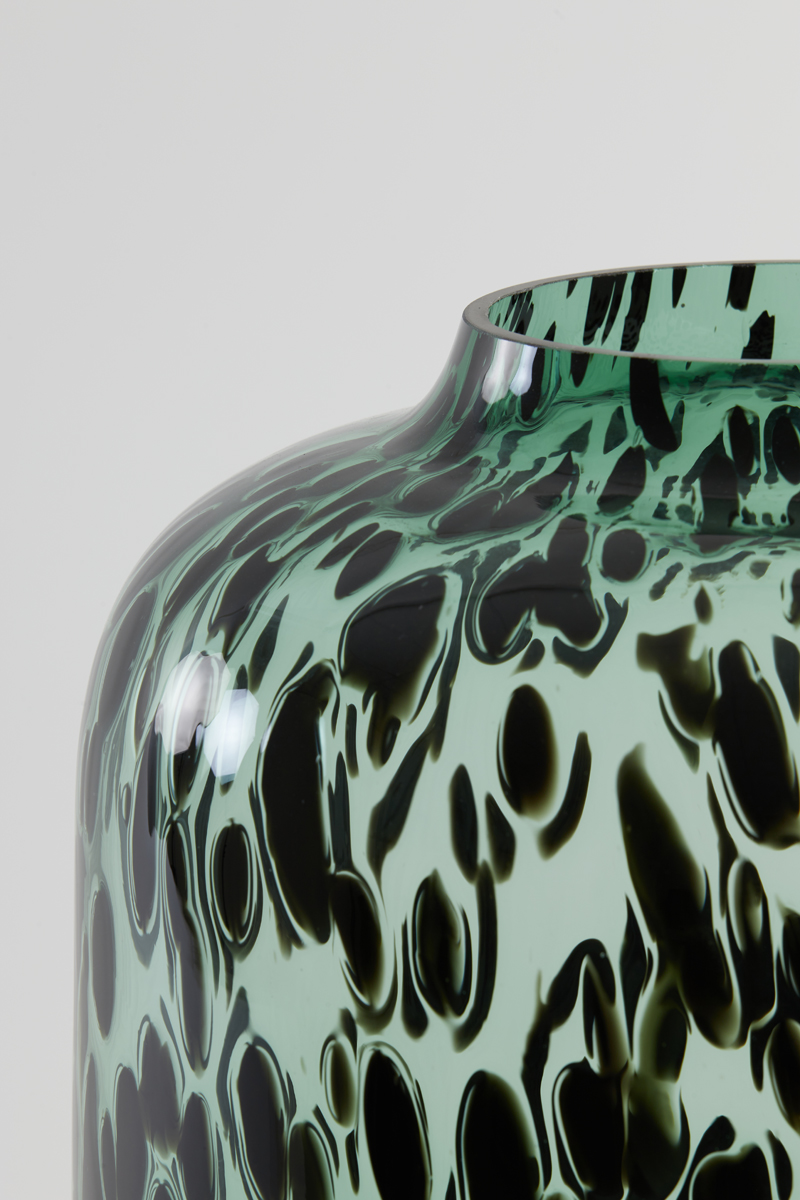 Ваза Vase Ø34x50 cm KOBALA glass green-black 5803482 Light & Living НИДЕРЛАНДЫ