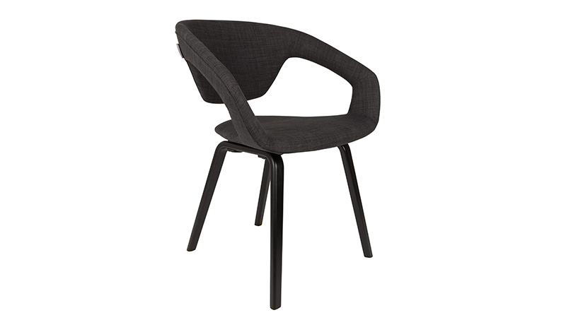 Стул ARMCHAIR FLEXBACK BLACK/DARK GREY Zuiver НИДЕРЛАНДЫ