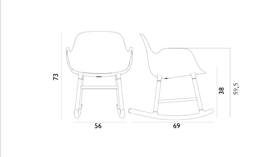 Кресло-качалка FORM ROCKING ARMCHAIR FULL UPHOLSTERY Normann Copenhagen ДАНИЯ