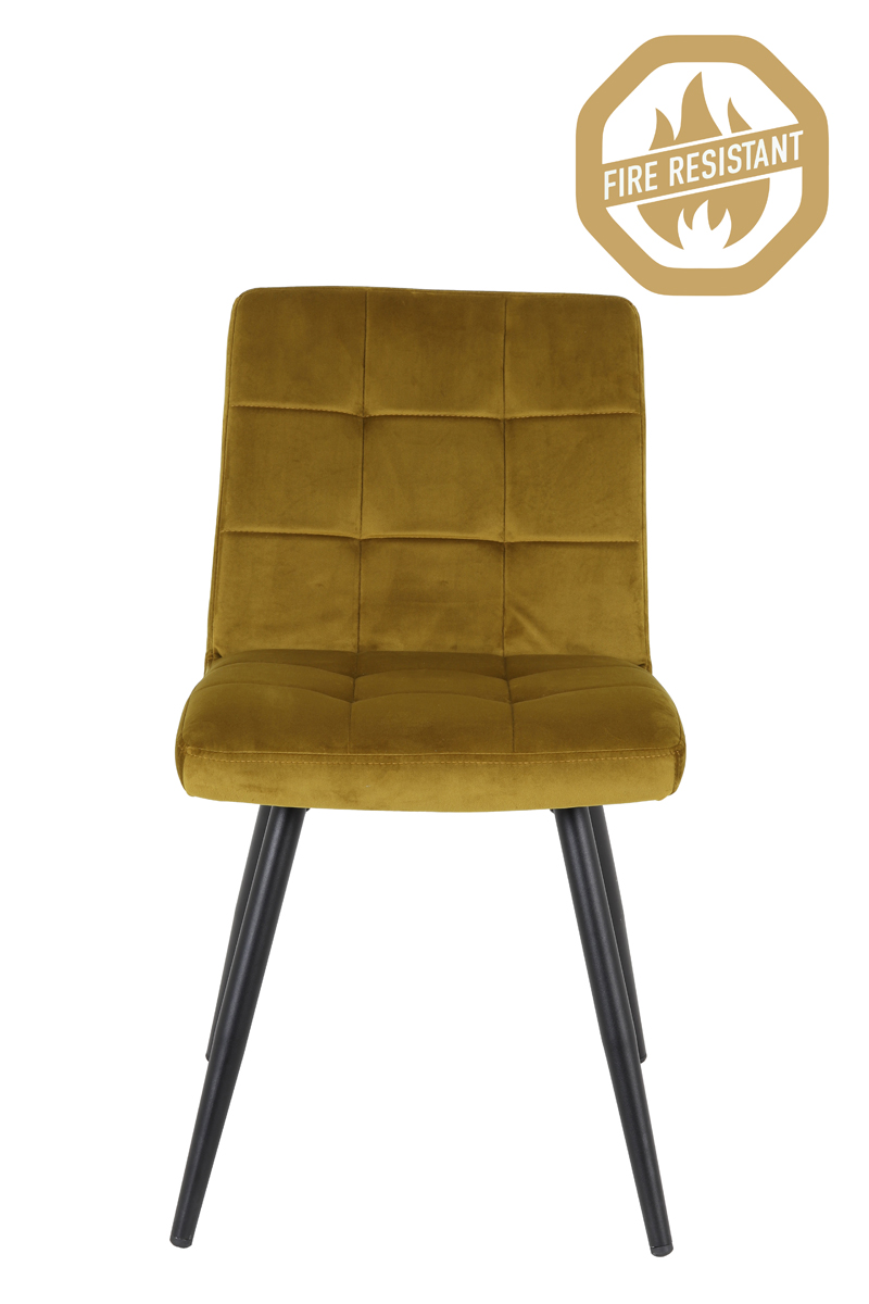 Стул Dining chair 50,5x44,5x82 cm OLIVE FR velvet ocher 6740560 Light & Living НИДЕРЛАНДЫ