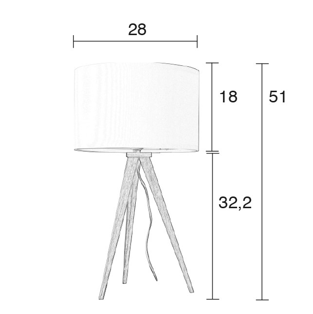 Настольная лампа TABLE LAMP TRIPOD WOOD WHITE 5200009 Zuiver НИДЕРЛАНДЫ