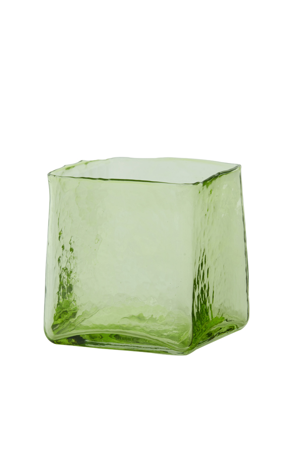 Подсвечник Tealight 12x12x12,5 cm IDUNA glass olive green 7750669 Light & Living НИДЕРЛАНДЫ