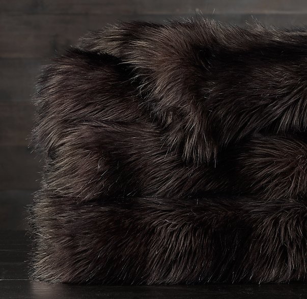 Покрывало меховое EXOTIC FAUX FUR OVERSIZED BED THROW - RUSSIAN BLACK MINK Restoration Hardware США