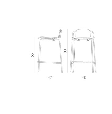 Барный стул STUDIO BARSTOOL 65 CM FRONT UPHOLSTERY Normann Copenhagen ДАНИЯ