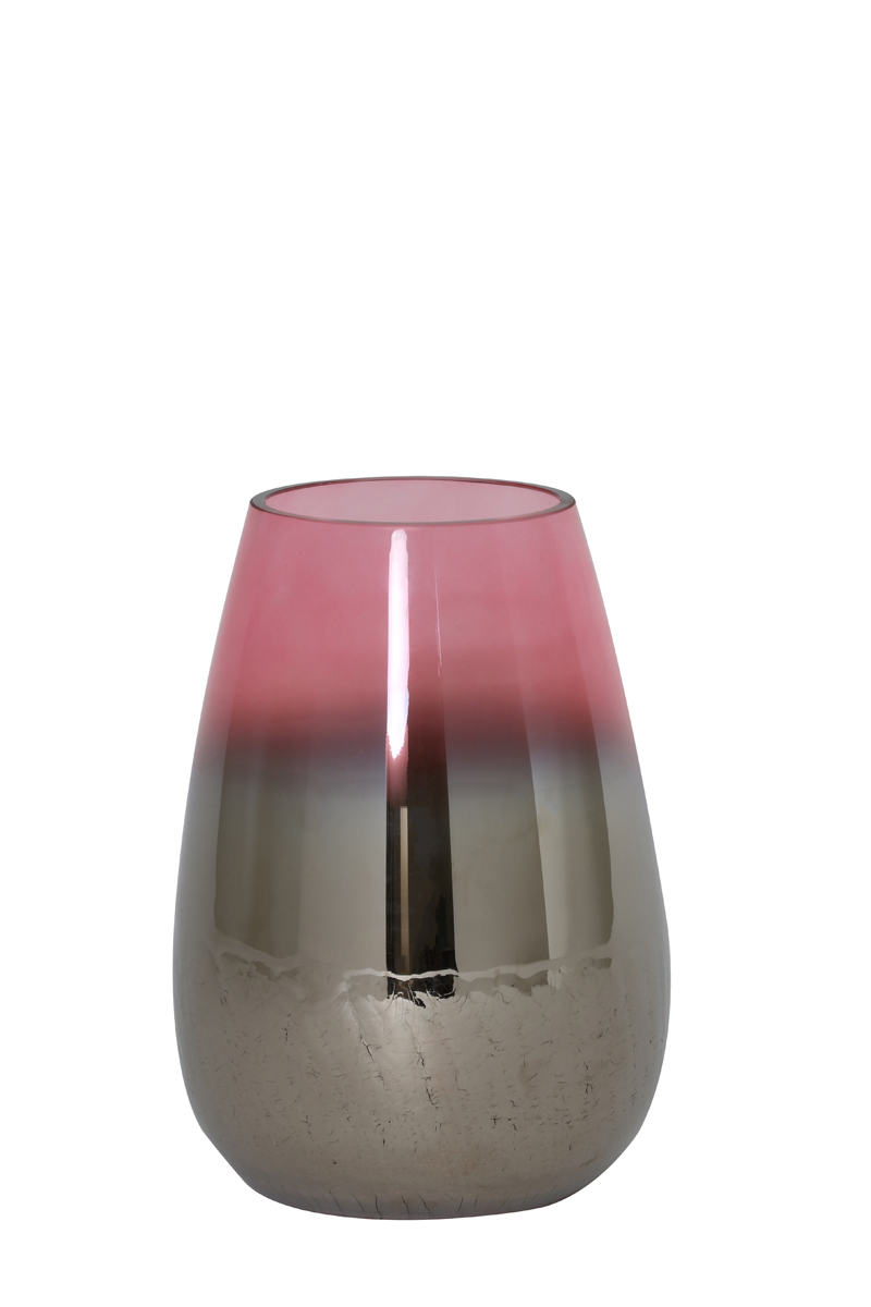 Ваза Vase Ø19x26 cm IZEDA glass metallic pink 6181489 Light & Living НИДЕРЛАНДЫ