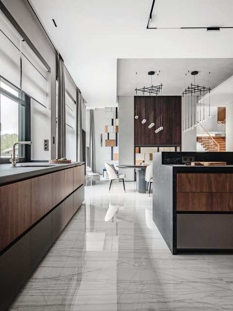 Cesar Maxima в интерьере загородного дома в стиле Райта