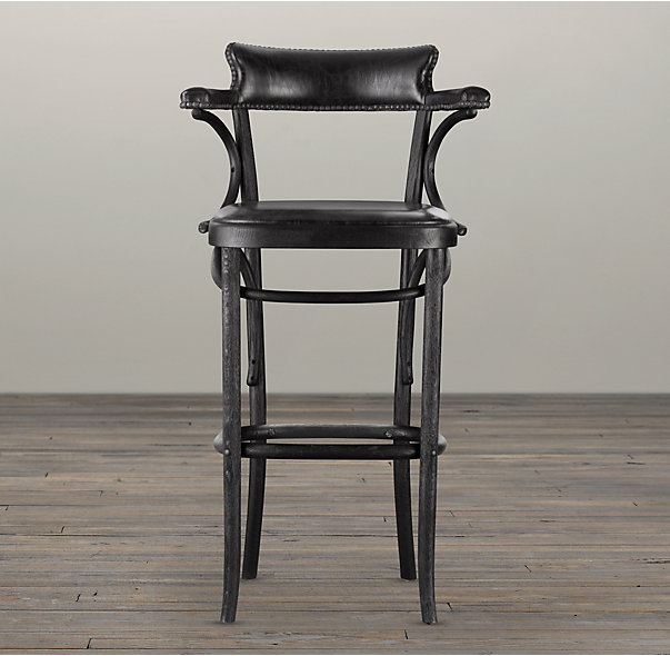 Барный стул венский кожаный VIENNA CAFÉ Restoration Hardware 62200073 США