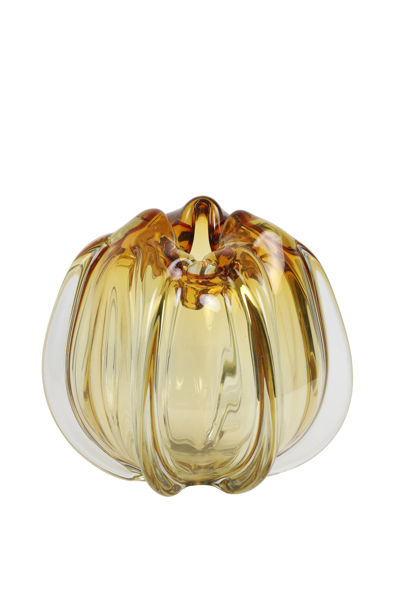 Ваза Vase Ø24,5x22 cm MURELA glass amber 5810290 Light & Living НИДЕРЛАНДЫ