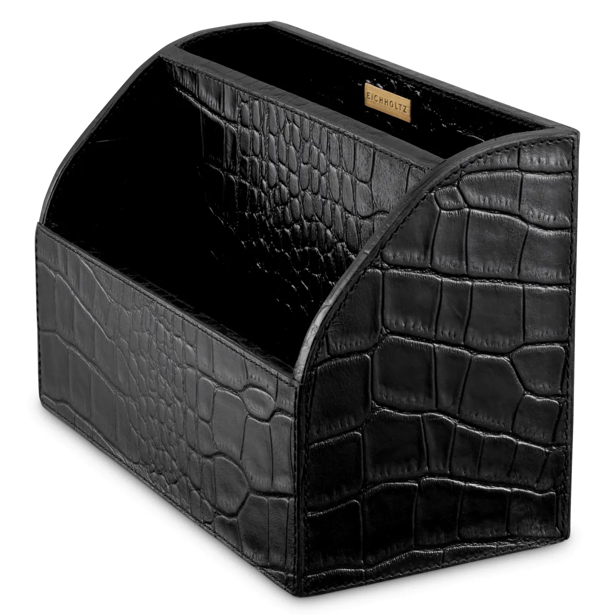 Пиьсменный набор Scaleo croco embossed black leather set of 3 Eichholtz НИДЕРЛАНДЫ