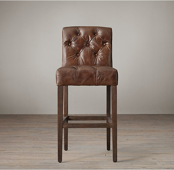 Барный стул кожаный BENNETT ROLL-BACK Restoration Hardware США