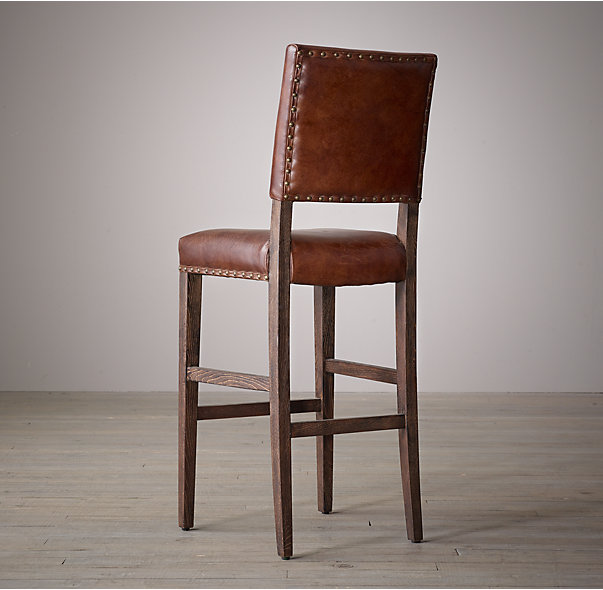 Барный стул кожаный 18TH C. GEORGIAN Restoration Hardware 62690122, 62690125 США
