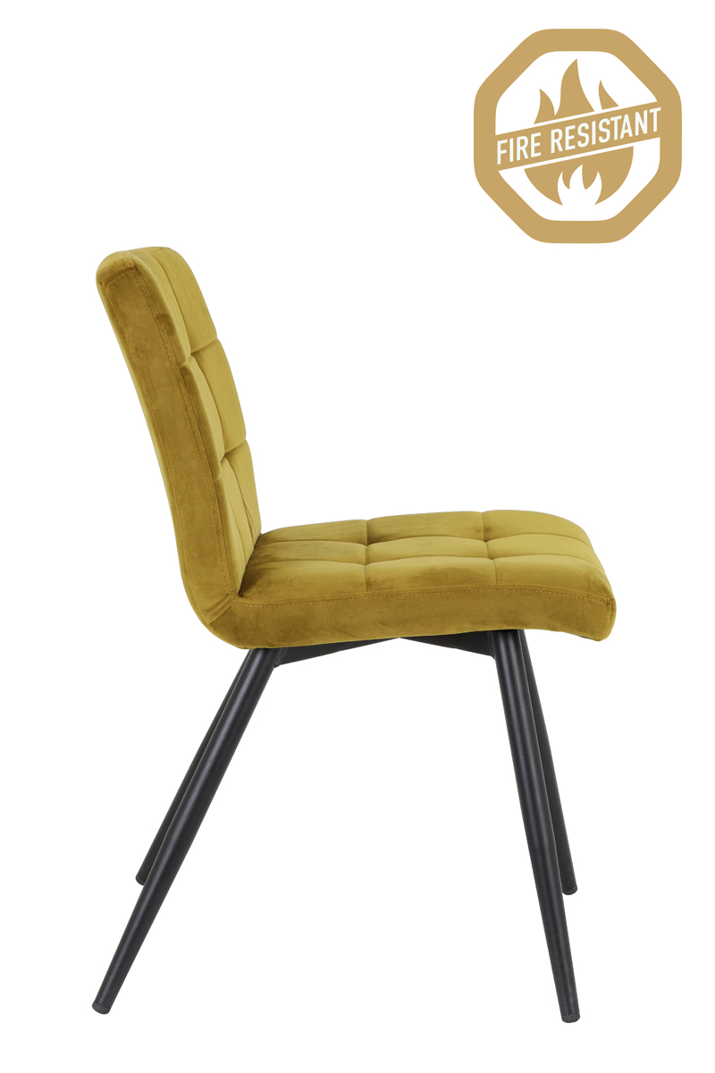 Стул Dining chair 50,5x44,5x82 cm OLIVE FR velvet ocher 6740560 Light & Living НИДЕРЛАНДЫ