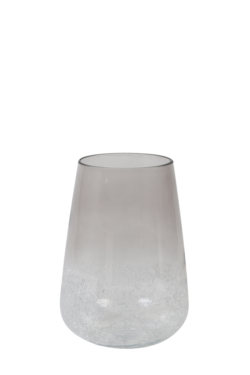 Ваза Vase Ø20x28 cm PERLY glass clear-light grey 7721896 Light & Living НИДЕРЛАНДЫ