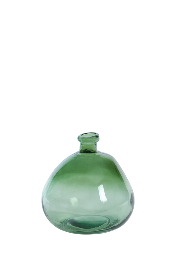 Ваза Vase Ø20x23 cm SELORES glass dark green-light green 8291878 Light & Living НИДЕРЛАНДЫ