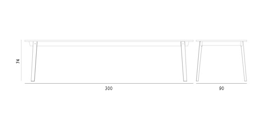 Стол SLICE LINOLEUM 90 x 300 cm Normann Copenhagen ДАНИЯ